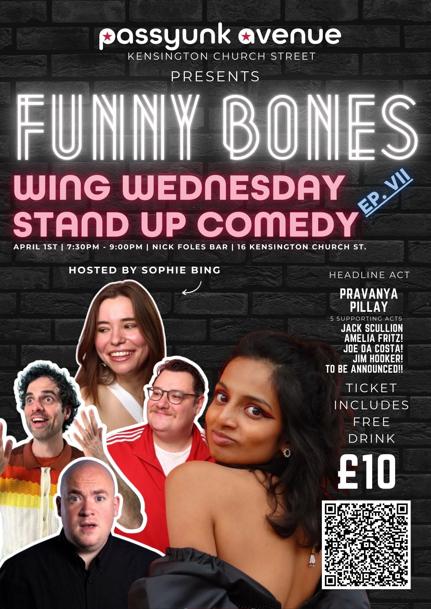 Funny Bones: Wing Night Comedy. EP. 7 (Only 30 tickets!): Wednesday, April 1 - 7:00pm, Passyunk Kensington High Street