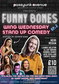 Funny Bones: Wing Night Comedy. EP. 2 (Only 30 tickets!): Wednesday, October 1 - 7:00pm, Passyunk Kensington High Street