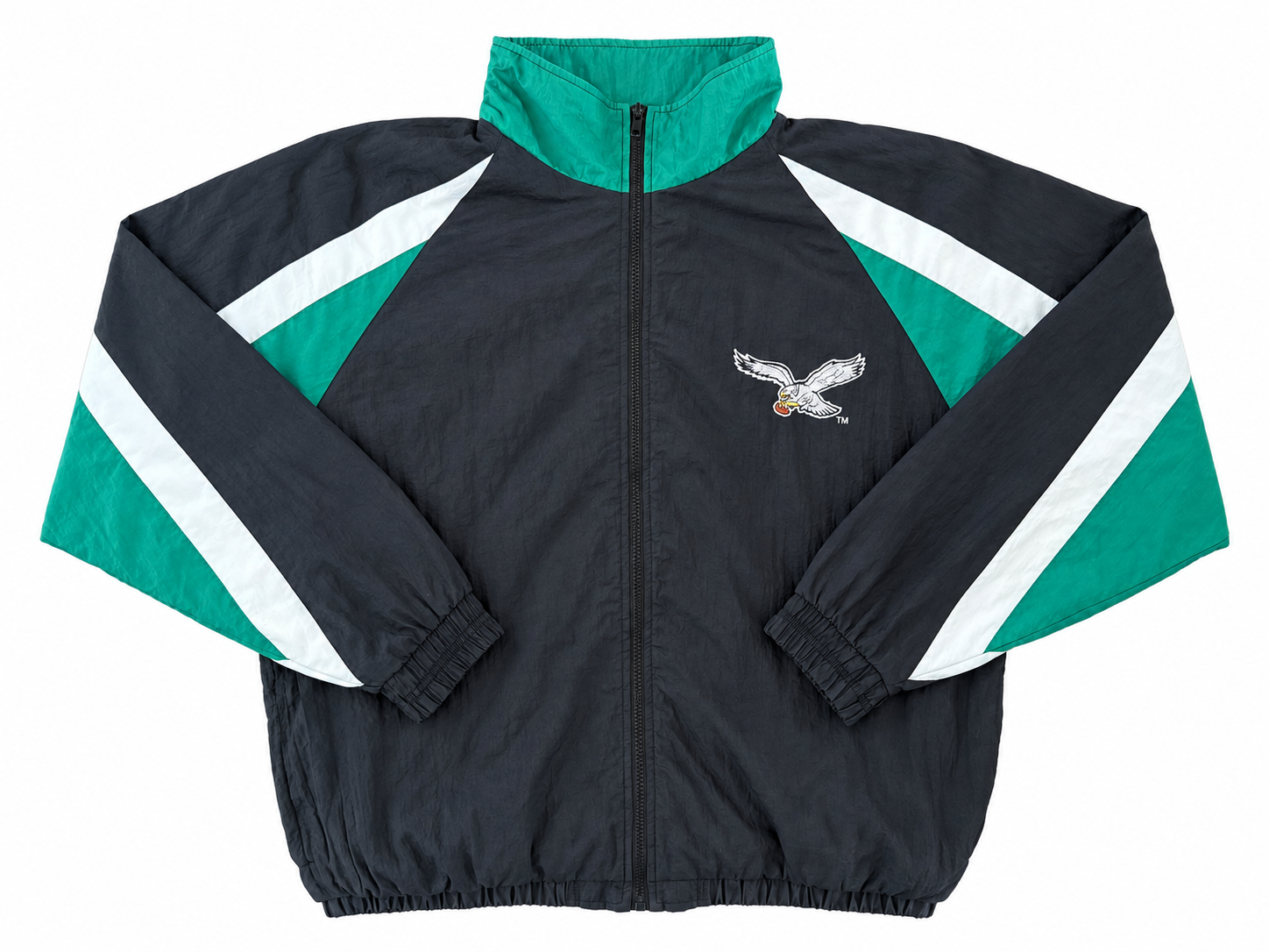 Vintage 1990s Philadelphia Eagles Competitor NFL Game Day Windbreaker Jacket