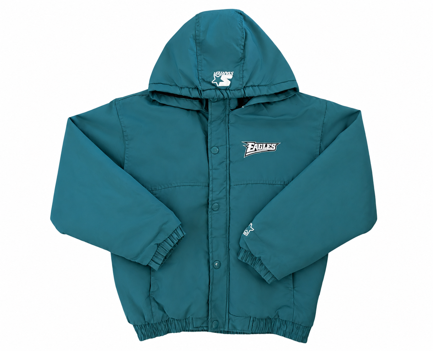 Vintage 1990s Philadelphia Eagles Midnight Green Starter Jacket (Youth)