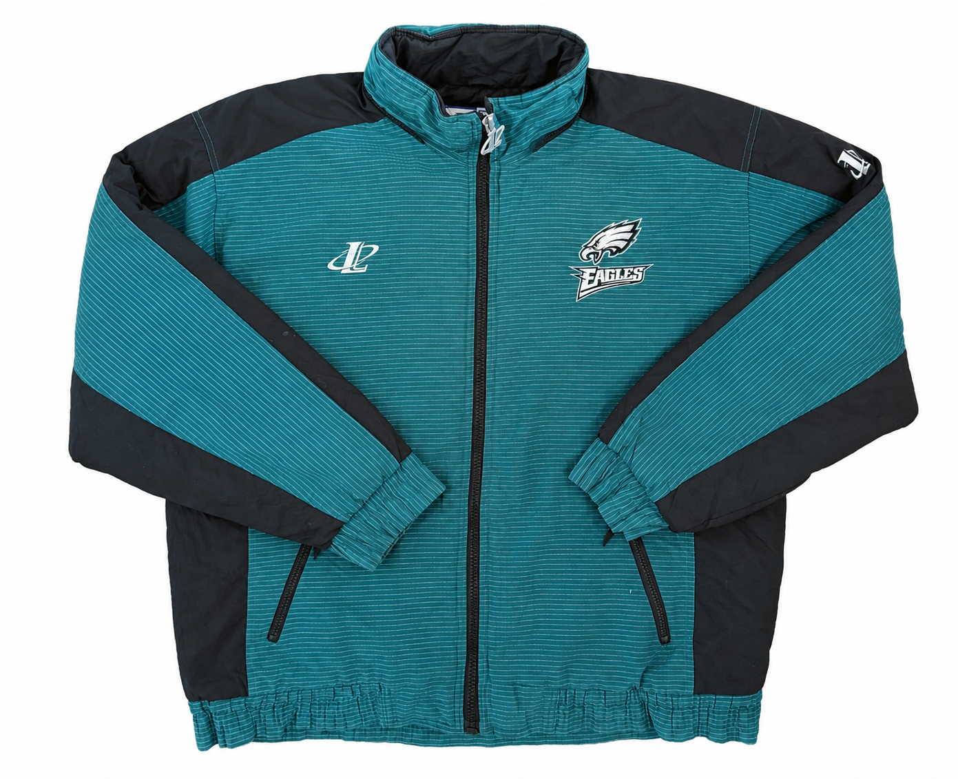 Vintage 1990s Philadelphia Eagles Striped Logo Athletic Jacket