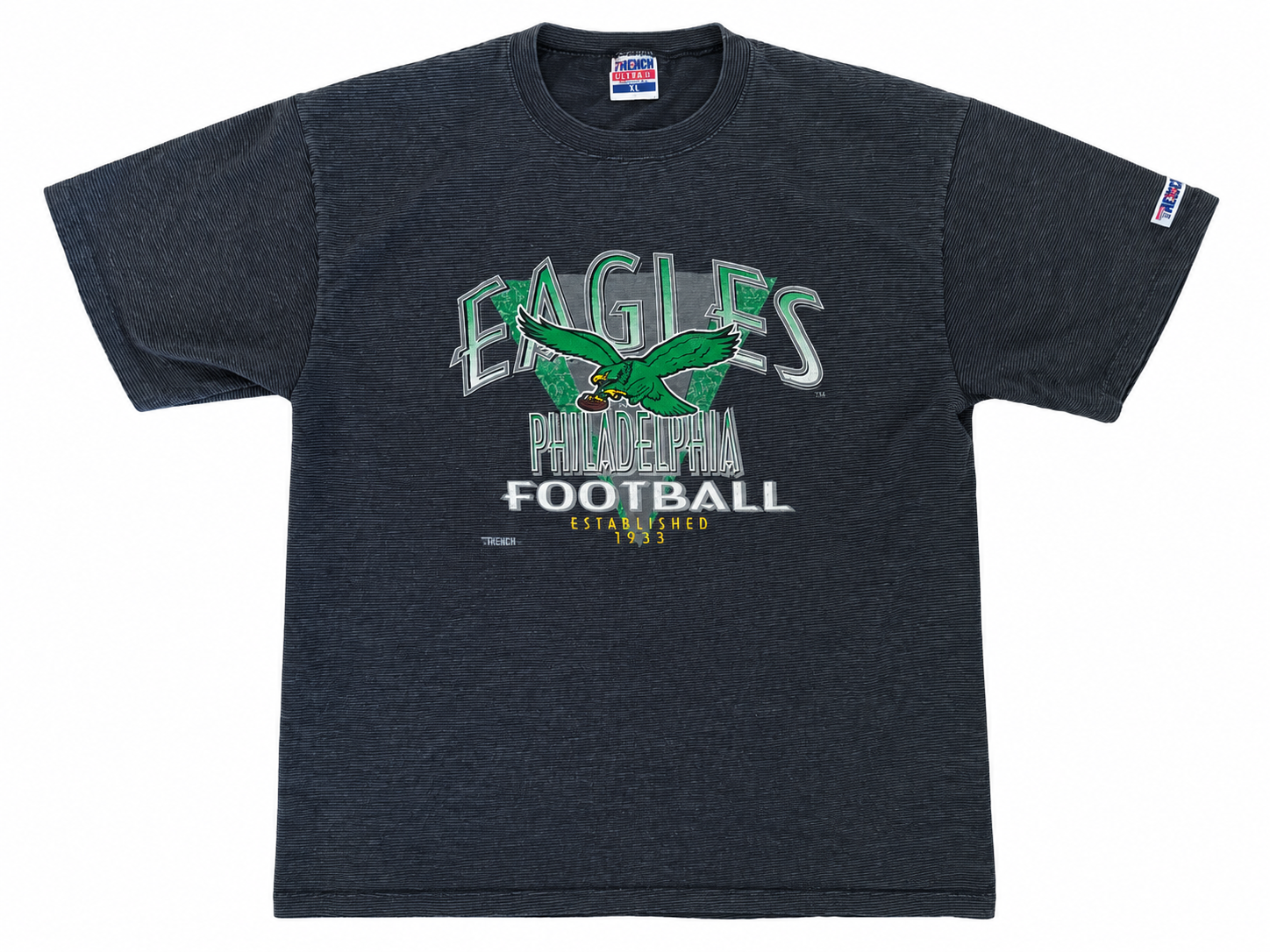 Vintage 1990s Philadelphia Eagles Trench Striped T-Shirt